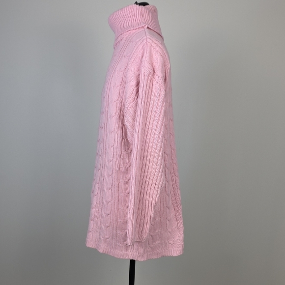 Vintage Jessie Pink Cable Knit Turtleneck Sweater – Made in Canada - Picture 5 of 6